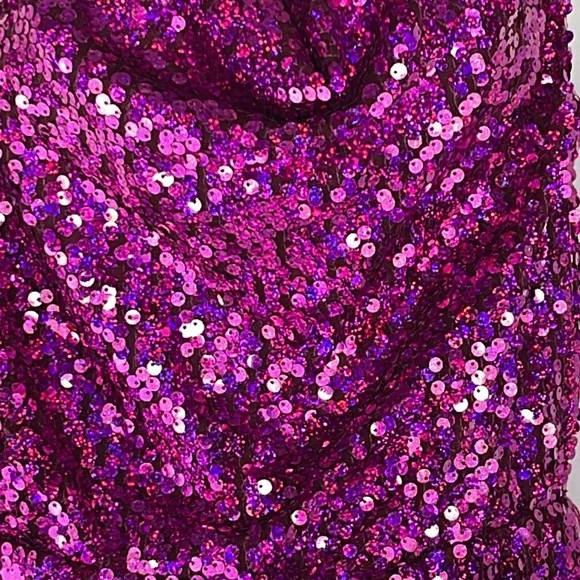 Fuchsia Purple Sequin Dress - Picture 3 of 5